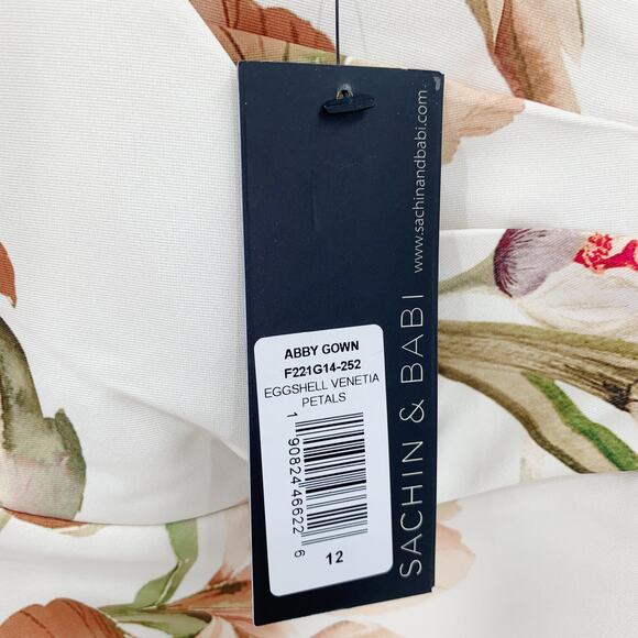 SACHIN + BABI Dress Size 12 Evening Gown NEW Abby Gown Eggshell Venetia Petals - Picture 4 of 9